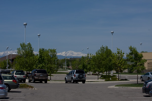 The 70-200 at f9.0, zoomed to 70mm The Rocky Mountainsfrom a distance