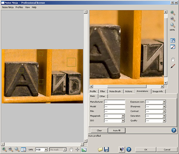 Noise Ninja Annotations Tab Noise Ninja Annotations Tab