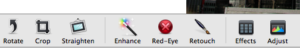 Editing options in iPhoto