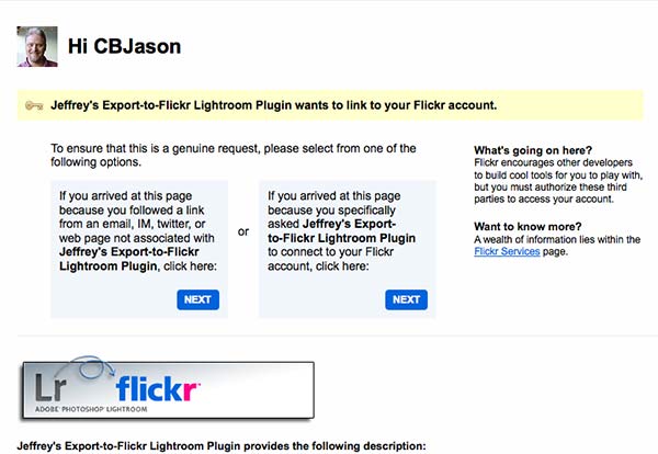 Granting Access from Flickr Side