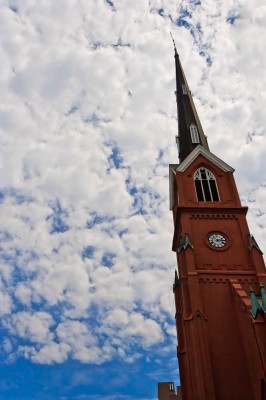 Church Steeple in the Clouds Church Steeple in the Clouds
